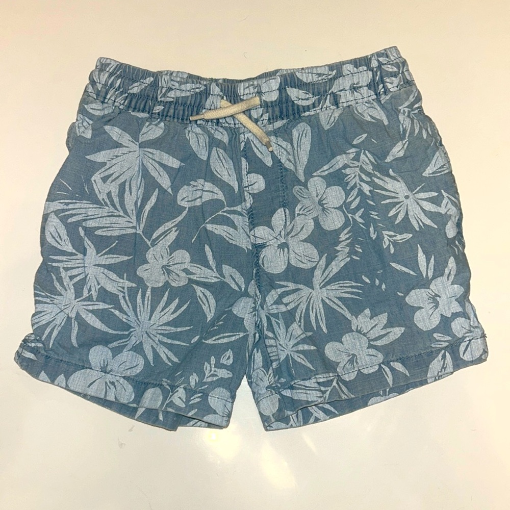 Boys Hawaiian printed denim short shorts 5T